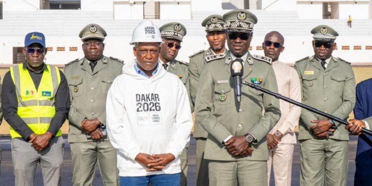 Jeux olympiques de la Jeunesse Dakar 2026 : Le DG des Douanes en visite au Stade Iba Mar Diop